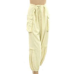 Free People Utility Cargo Jogger Trousers Pants Pull-On Mid-Rise Cotton S 284637